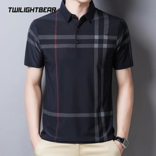2021 Summer Men Polo Shirts Short Sleeve Shirt Striped Business Casual Man Polo Mens Shirts Clothing Camisas De Hombre HG20112