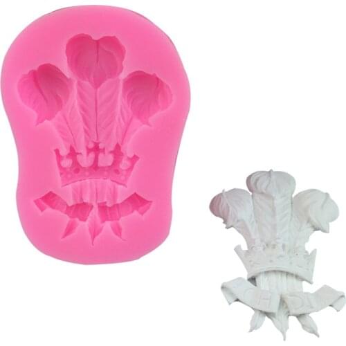 Handmade feather crown molding silicone fondant cake mold cake decorating tools chocolate mold