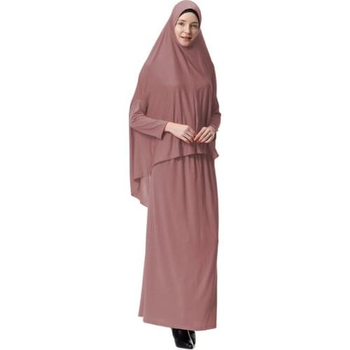 Islamic clothing bangladesh caftan muslim dress women Arab caftan marocain Hooded dress abayas and jilbab 2 pieces set T9002