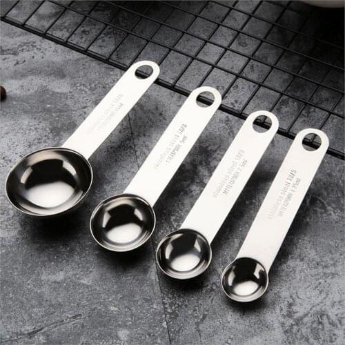 4Pcs/Set Measuring Spoon Set Stainless Steel Stackable Measure Scoop Measuring Teaspoon Kitchen Measure Tool Cocina Accesorio
