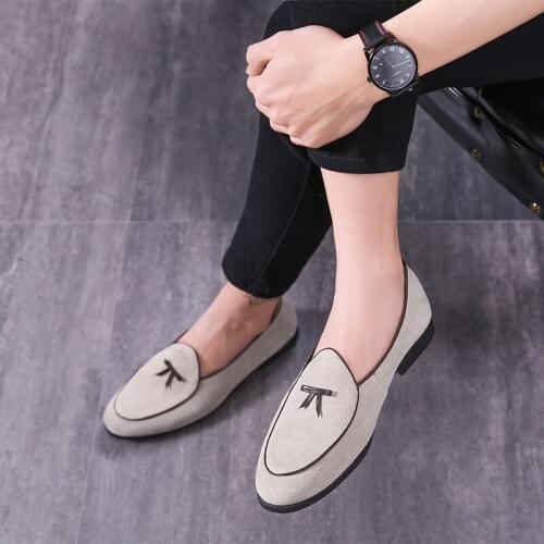 New men party Dress shoes breathable fashion wedding casual genuine Leather Male Flats high quality Peas lazy shoes size 37-46
