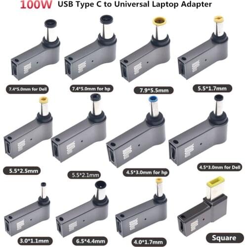 100W PD Spoof Plug USB Type C Female to Universal Male Jack Converter for Lenovo for Asus Notebook Charger Laptop Power Adapter