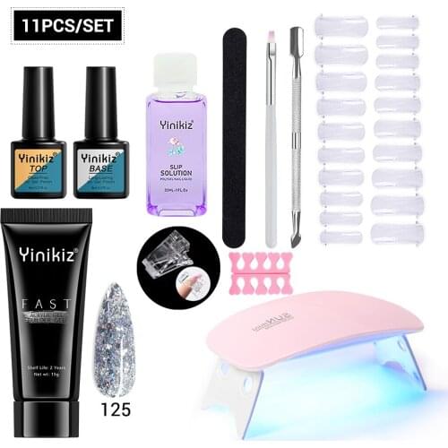 Poly UV Gel Set Nail Gel Kit Crystal Builder Clear Color Gel with Lamp Gel Nail Polish For Nail Extension