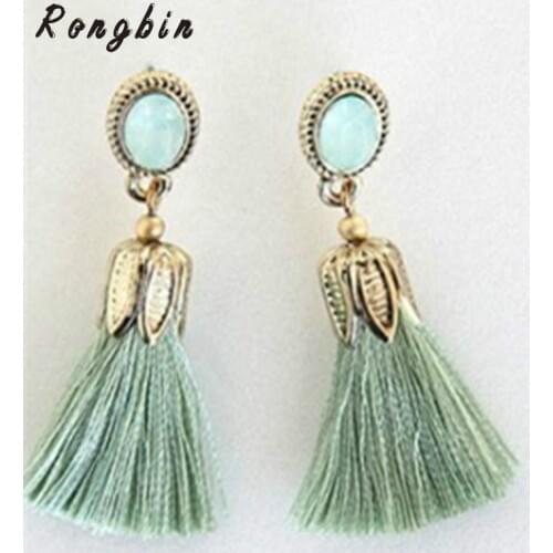 Carved Design Brincos Alloy Charm Tear Drop Studs Ear Long Earrings Ribbon Dangle Tassel Earrings New Ethnic Jewelry for Women