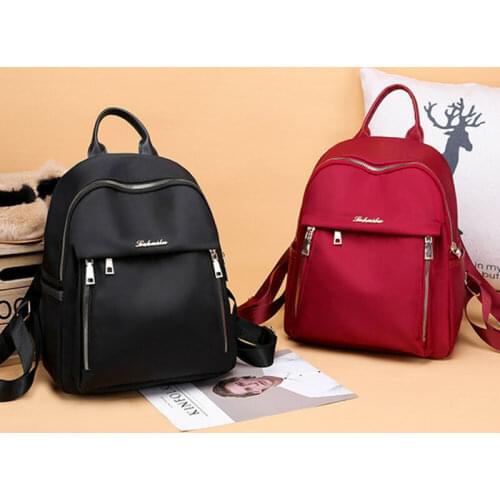 2019 Newest Hot Women Waterproof Oxford Cloth Travel Backpack Nylon Anti-theft Shoulder Rucksack Girl Solid Black Red School Bag