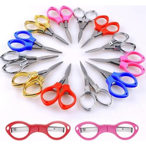 Stainless Steel Foldable Scissors Portable Scissors For Tailor Cross Stitch DIY Handmade Clothing Sewing Tool Craft Accessories