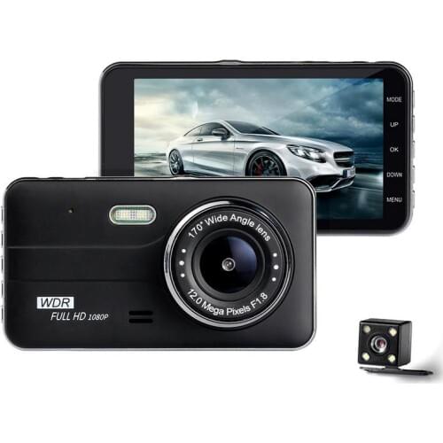 Car Driving Recorder 4 Inch IPS HD full HD 1080P Car DVR 4 Inch IPS Screen Car Camera Dual Lens Dash Cam Driving Video Recorder