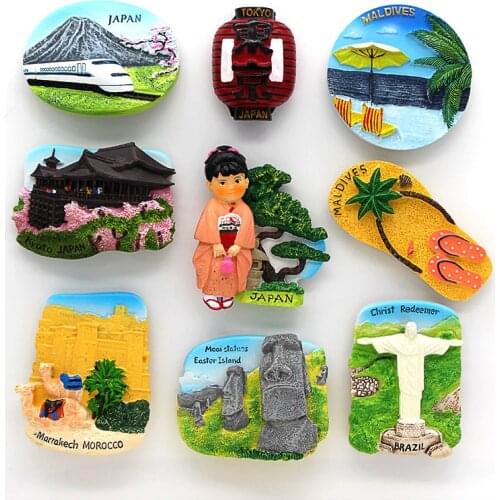 Japan Tourism refrigerator fridge magnets paste souvenirs Tokyo Shinkansen Chile Brazil Morocco souvenirs room decoration Gifts