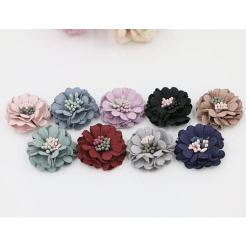 Double color Handmade Fabric Flower Hairpins For Women Girls Sweet 3D Floral Hair Accessories Beauty