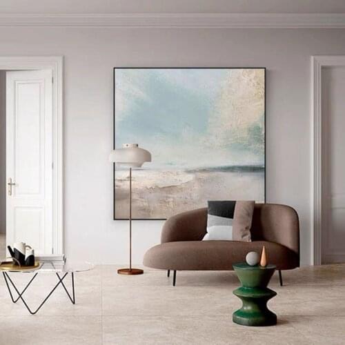 100% Hand Painted Oil Painting On Canvas Beach Landscape Paintings Artwork For Living Room Wall Decorative Unframed