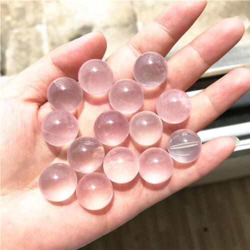 2pcs NEW Natural Ice Pink Quartz Crystal Ball Sphere Healing Decoration Natural Quartz Crystals 16-18mm
