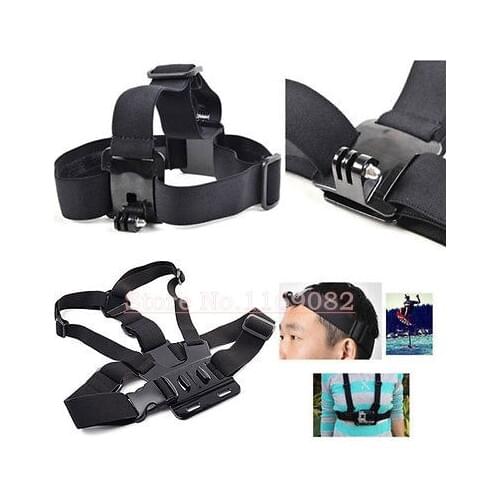 2 in 1 Chest Belt Strap Mount + Head Strap Mount for Gopro HD Hero 4 3+ 3 2 Camera