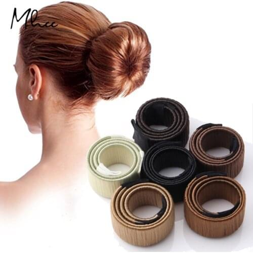 2021 Lady Hair Accessories Sweet French Dish Made Hair Band Ball Twist MagicDIY Tool Bun Maker Synthetic Donuts Bud Head Band