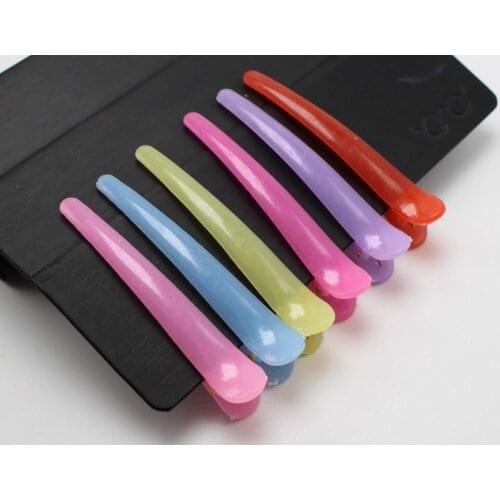 25 Mixed Color Plastic Long Prong Alligator Hair Clips Bows DIY 78mm