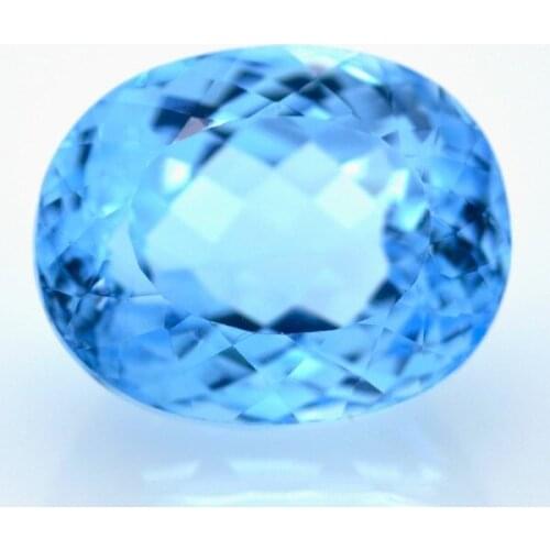 32,34 ct Swiss Blue Topaz Oval Cut