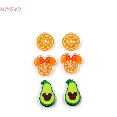 10pcs /lot) Acrylic Mouse orange avocado and For Earrings (Flat back) Laser Cut fruit Jewelry Accessories
