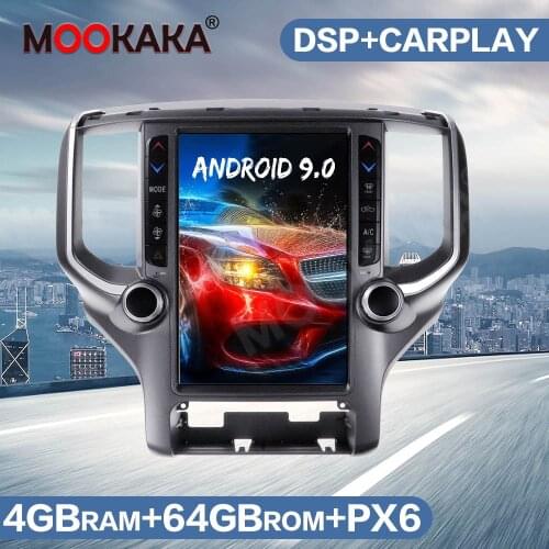 For Dodge RAM 2018+ Car Multimedia Player Vertical Screen Android 9.0 Radio GPS Navigation Tape Recorder Auto Stereo Head Unit