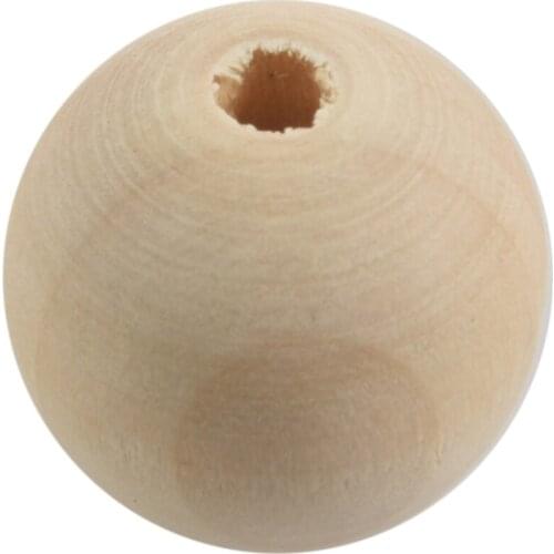 Kili 30x Natural Ball Wood Spacer Beads 25mm(1inch) -Jewellery Making Findings,DIY Crafts Wood Color