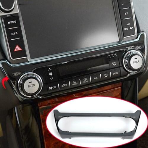 For Toyota Land Cruiser Prado FJ150 2010-2017 Black titanium Central Control air conditioning Panel Cover Trim Car Styling