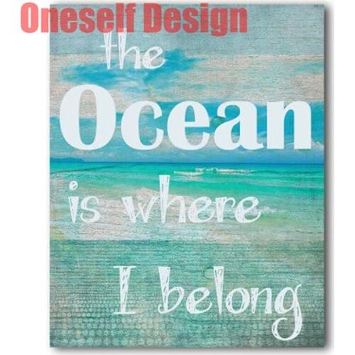 Top popular 5d diamond embroidery full set ocean rhinestone picture 5d diamond art kit love decoration home love wall sticker