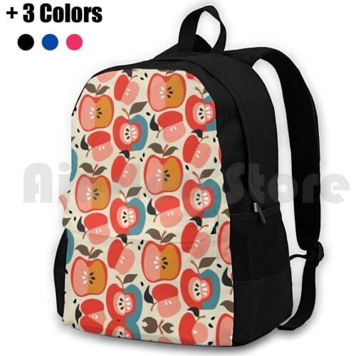 Good Outdoor Hiking Backpack Waterproof Camping Travel Pattern Fall Fruit Mod Vintage Food