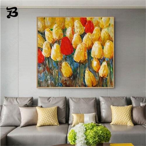 Canvas Painting for Living Room Large Abstract Modern Oil Painting Wall Art Colorful Leaf Oil Painting Office Home Wall Decor