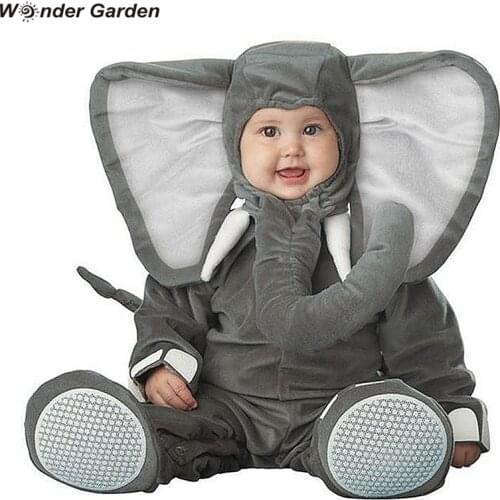 Wonder Garden Infant Toddlers Baby Boys Elephants with Flappy Ears Halloween Cosplay Costumes Purim Holiday Outfit
