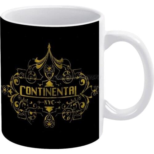 John Wick-Sanxit Indorsata Continental Hotel White Mug New Good Quality Print Mug 11 Oz Coffee Cup John Wick Continental Hotel