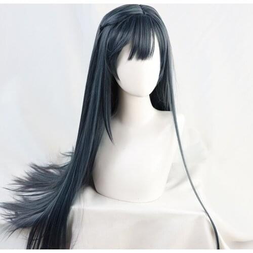 Love Live! Yuki Setsuna Cosplay Wig Dark Blue Long Straight Heat Resistant Synthetic Hair Wig + Wig Cap