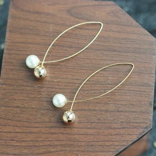 Fashion New Cross Imitation Pearl Earrings Long Simple Women Earrings Wedding Party Jewelry Earrings For Women Gifts