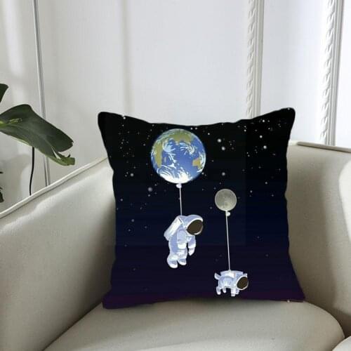 Fashion Astronaut Rocket The Moon Pattern Printing Pillowcase Car Decorative For Sofa Cover Cushion Chair Polyester Home Th Q9X4