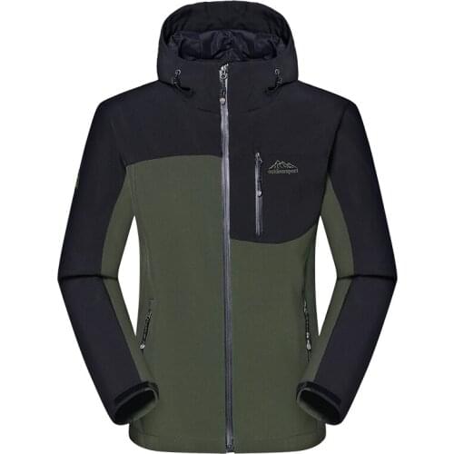 Mens Waterproof Windbreaker Outdoor Soft Shell Fleece Jacket Men Army Sportswear Thermal Hiking Trekking Sport Hunt Jackets