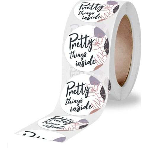 "Pretty thing inside"stickers with Gold foil rose Seal Labels for Business Envelope thank you sticker Cute stationery sticker