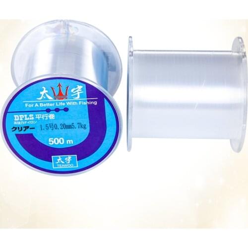 500M Nylon Transparent Fishing Line Japanese Durable Fluorocarbon Sea NT40 Fishing Line 0.165mm-0.47mm Fishing Accessories