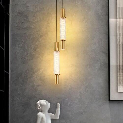 Nordic Cylindrical Acrylic LED Pendant Light Restaurant Cafe Hanging Lamp Living Room Bedroom Kitchen Home Decor Light Fixtures