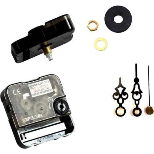 Ostar F333 Silent Movement Plastic quartz clock mechanism with 8908# black short hands Clock Accessory Quartz DIY Clock kits