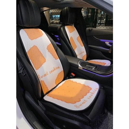 New Arrival Summer Car Seat Cushion Four Seasons Universal Three Pieces Fashion Cartoon Car Interior Decorations
