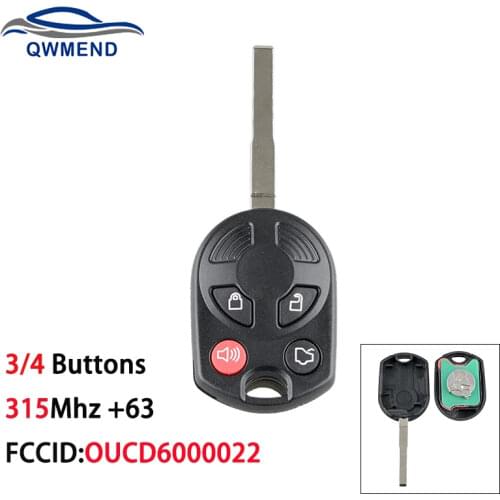 BHKEY OUCD6000022 For Ford Key 315Mhz Car Remote Key For Ford C-Max Edge Escape Focus Lincoln Mazda Mercury 3/4 Buttons Car Key