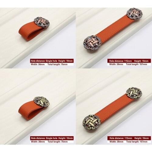 PU Leather Handle and Knobs Door Knobs Pull For Furniture Cabinet Chest Drawer Pulls Suitcase Furniture Handle Hardware