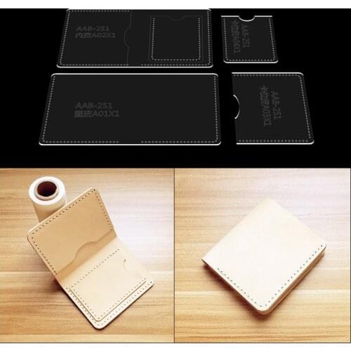 Leather DIY craft tool short wallet acrylic template sewing wallet pattern PVC mold design using wallet pattern
