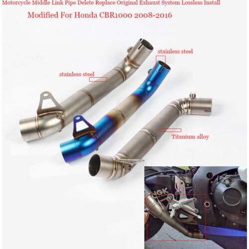 60mm Motorcycle Non-destructive Modified Middle Link Pipe Silp on for Honda CBR1000 2008 2009 2010 2011 2013 2014 2015 2016