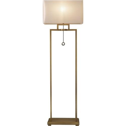 Modern minimalist designer soft decoration villa floor lamp living room bedroom all copper floor lamp
