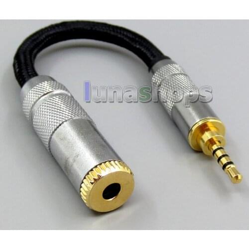 TRRS 2.5mm Balanced To 3.5mm Female Audio Silver Cable Net Shielding For IRIVER AK240 AK240ss ak380 LN006050