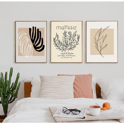 Picasso Matisse Plant Leaves Abstract Vintage Posters and Prints Retro Wall Art Paintings on Canvas Picture Room Home Decoration