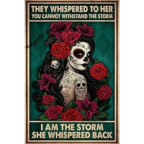 Vintage Retro Metal Tin Sign-And She Lived Happily Ever After Wicked Witch Halloween Art for Home Coffee Wall Decor 8x12Inch