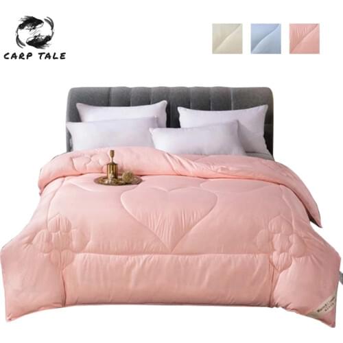 Four Seasons Universal Quilt for Winter /Summer Single Double Quilts Heart Printed Warm Duvet Thicken Comforter Home bedding