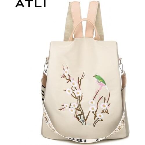 High-quality Fashion Chinese Style Embroidery Backpacks for Women 2021 New Large-capacity Casual Simple Travel Bag