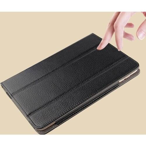 High Quality Real Genuine Leather Mangetic Smart Sleep & Wake up Stand Cover Case For Apple iPad Mini 4 Mini4 A1550 A1538 Tablet