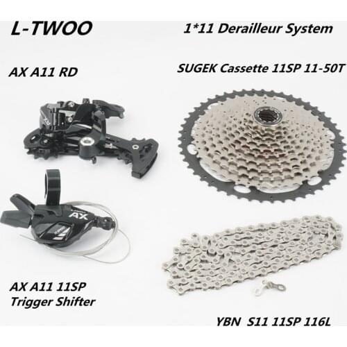 LTWOO AX 11s Trigger Shifter + Rear Derailleur 11s + DARKROCK Cassette 50T + YBN S11 Chain, PCR BEYOND M7000