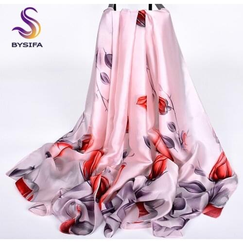 [BYSIFA] Black White Dot Long Silk Scarf Shawl Ladies Brand Accessories Pineapple Design 100% Silk Feeling Scarves Wraps Echarpe